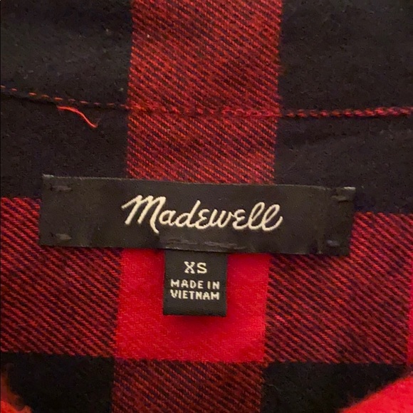 Madewell Long Sleeve Plaid Chambray Top - Picture 3 of 4